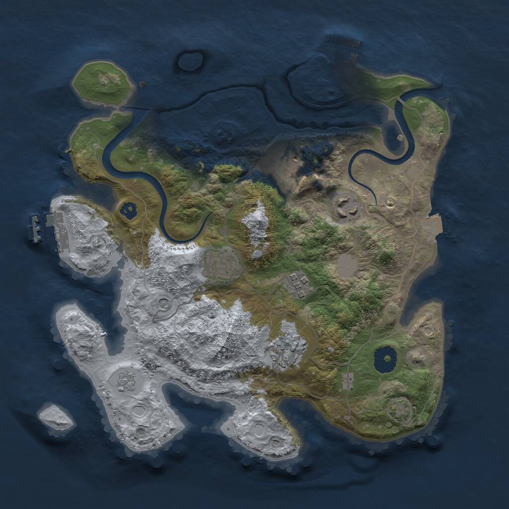 Rust Map: Procedural Map, Size: 3000, Seed: 9192, 11 Monuments