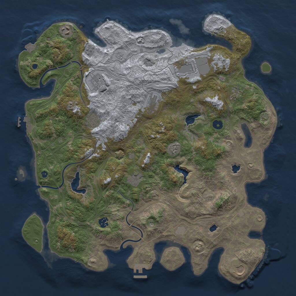 Rust Map: Procedural Map, Size: 4500, Seed: 502857014, 16 Monuments