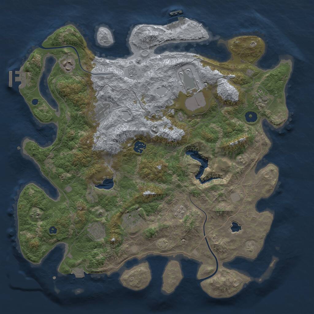 Rust Map: Procedural Map, Size: 4000, Seed: 20250503, 14 Monuments