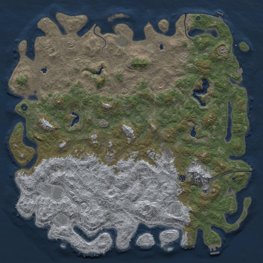 Rust Map: Procedural Map, Size: 6000, Seed: 12163, 17 Monuments