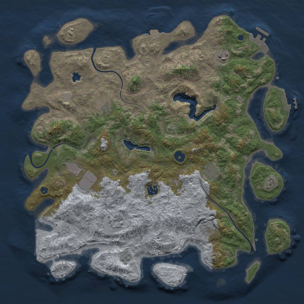 Rust Map: Procedural Map, Size: 4200, Seed: 2058965948, 14 Monuments