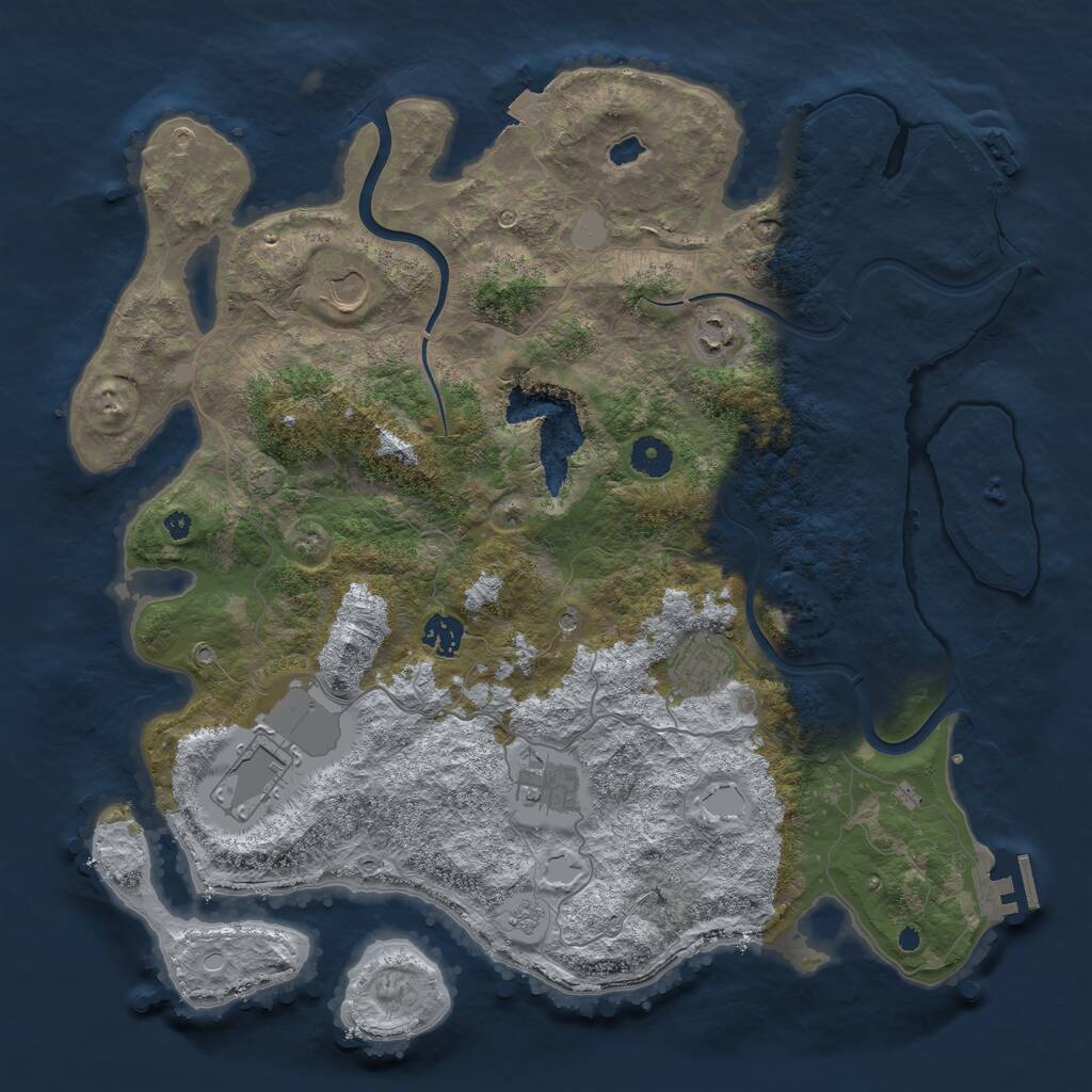 Rust Map: Procedural Map, Size: 4000, Seed: 455535022, 12 Monuments