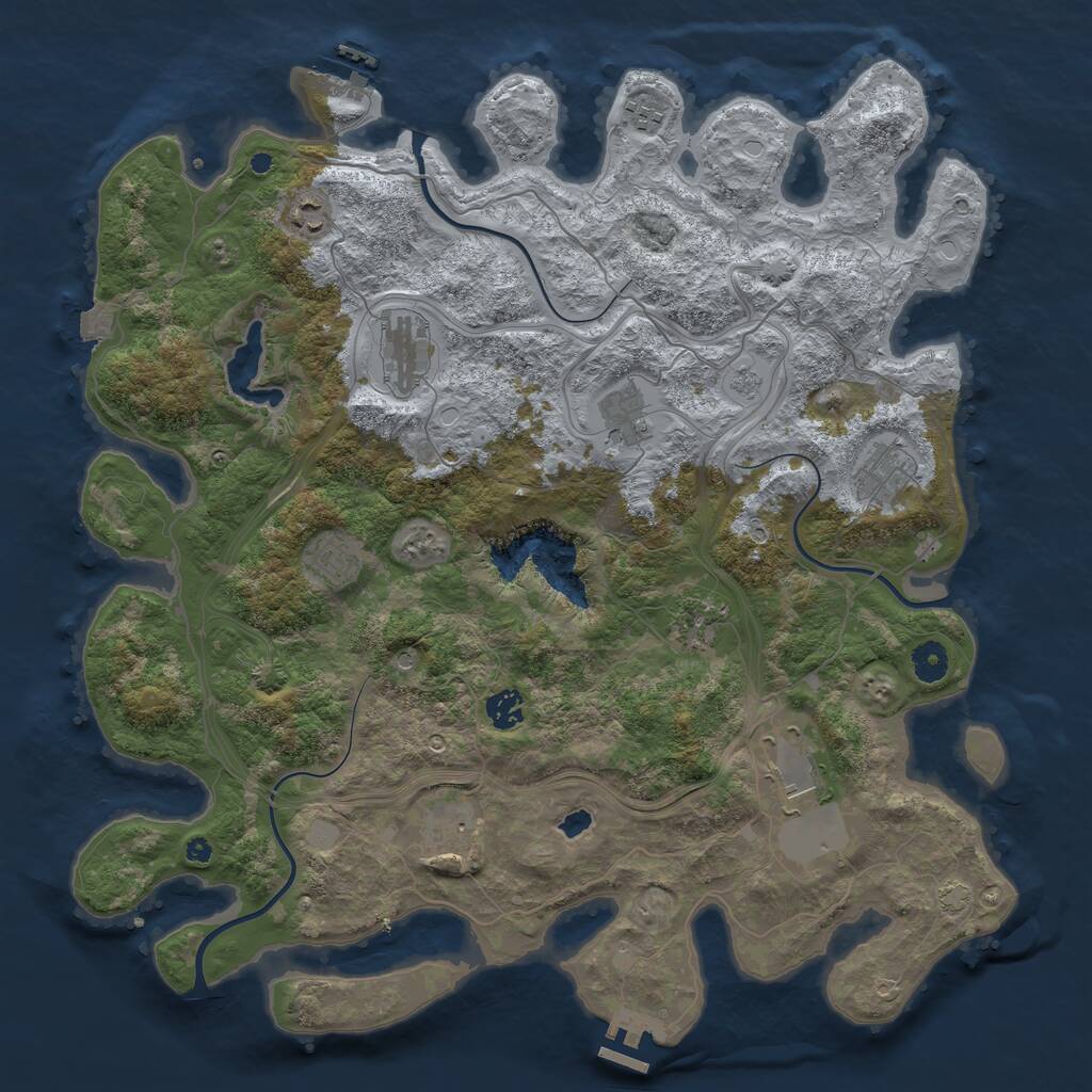 Rust Map: Procedural Map, Size: 4250, Seed: 1624032783, 16 Monuments