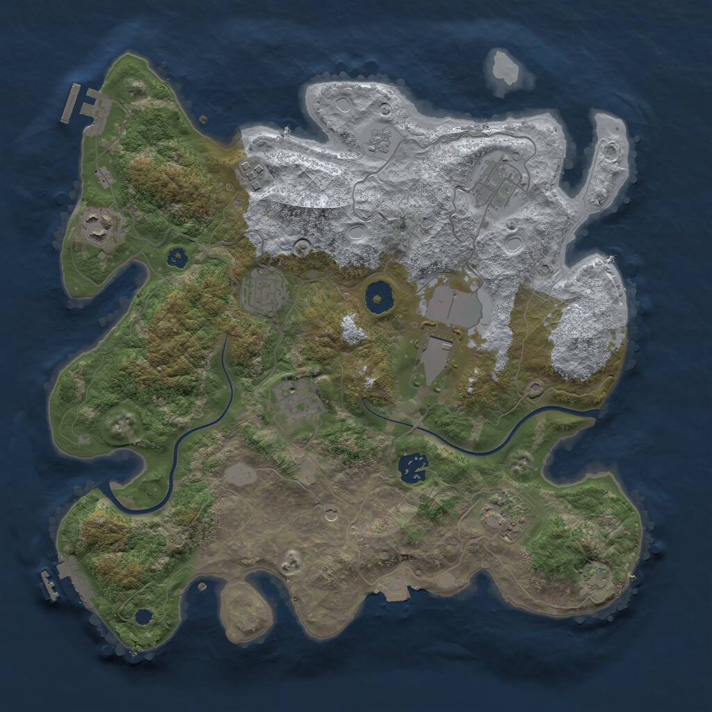 Rust Map: Procedural Map, Size: 3500, Seed: 938830983, 14 Monuments