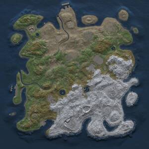 Thumbnail Rust Map: Procedural Map, Size: 3900, Seed: 1421652276, 16 Monuments
