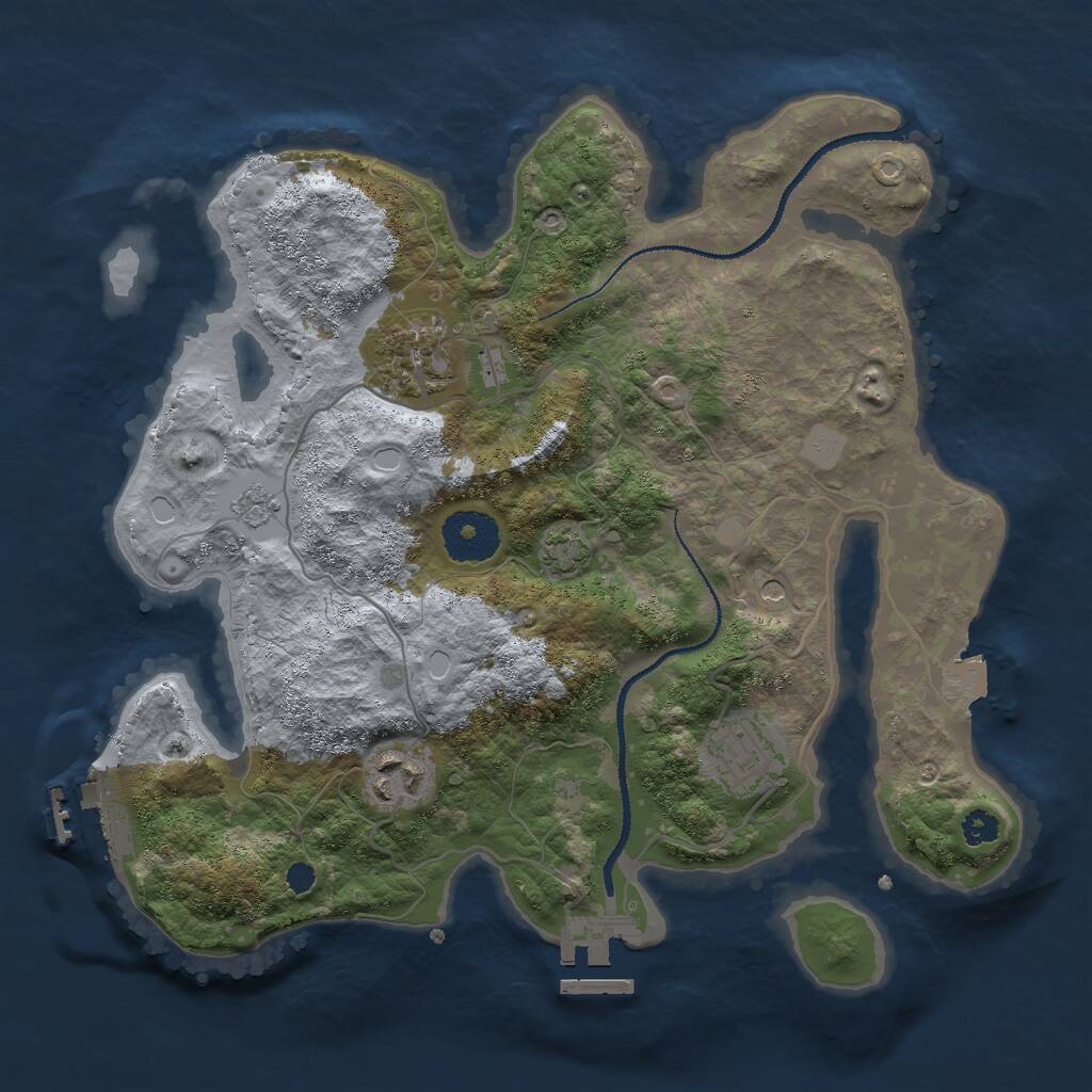 Rust Map: Procedural Map, Size: 3000, Seed: 6694, 9 Monuments