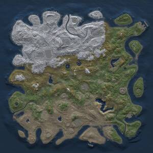 Thumbnail Rust Map: Procedural Map, Size: 4750, Seed: 520251, 16 Monuments