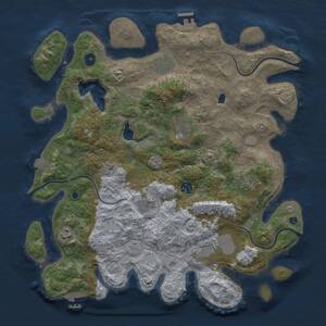 Thumbnail Rust Map: Procedural Map, Size: 4096, Seed: 66535037, 14 Monuments