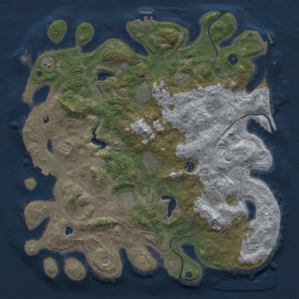 Rust Map: Procedural Map, Size: 4500, Seed: 10221963, 16 Monuments