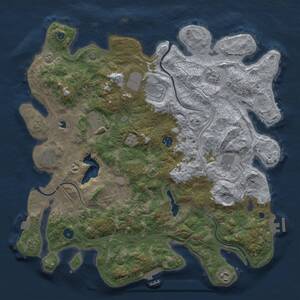 Thumbnail Rust Map: Procedural Map, Size: 4300, Seed: 1854384990, 14 Monuments