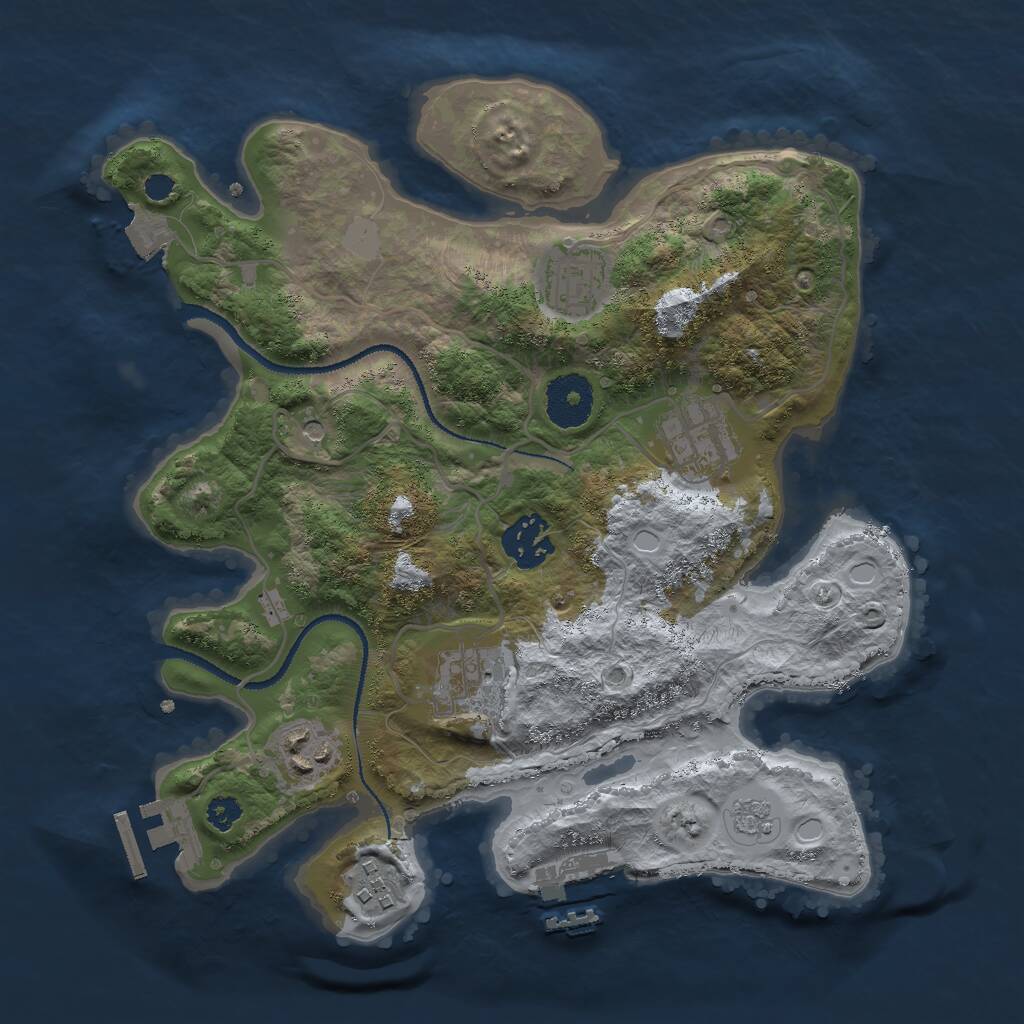 Rust Map: Procedural Map, Size: 3000, Seed: 24630, 11 Monuments