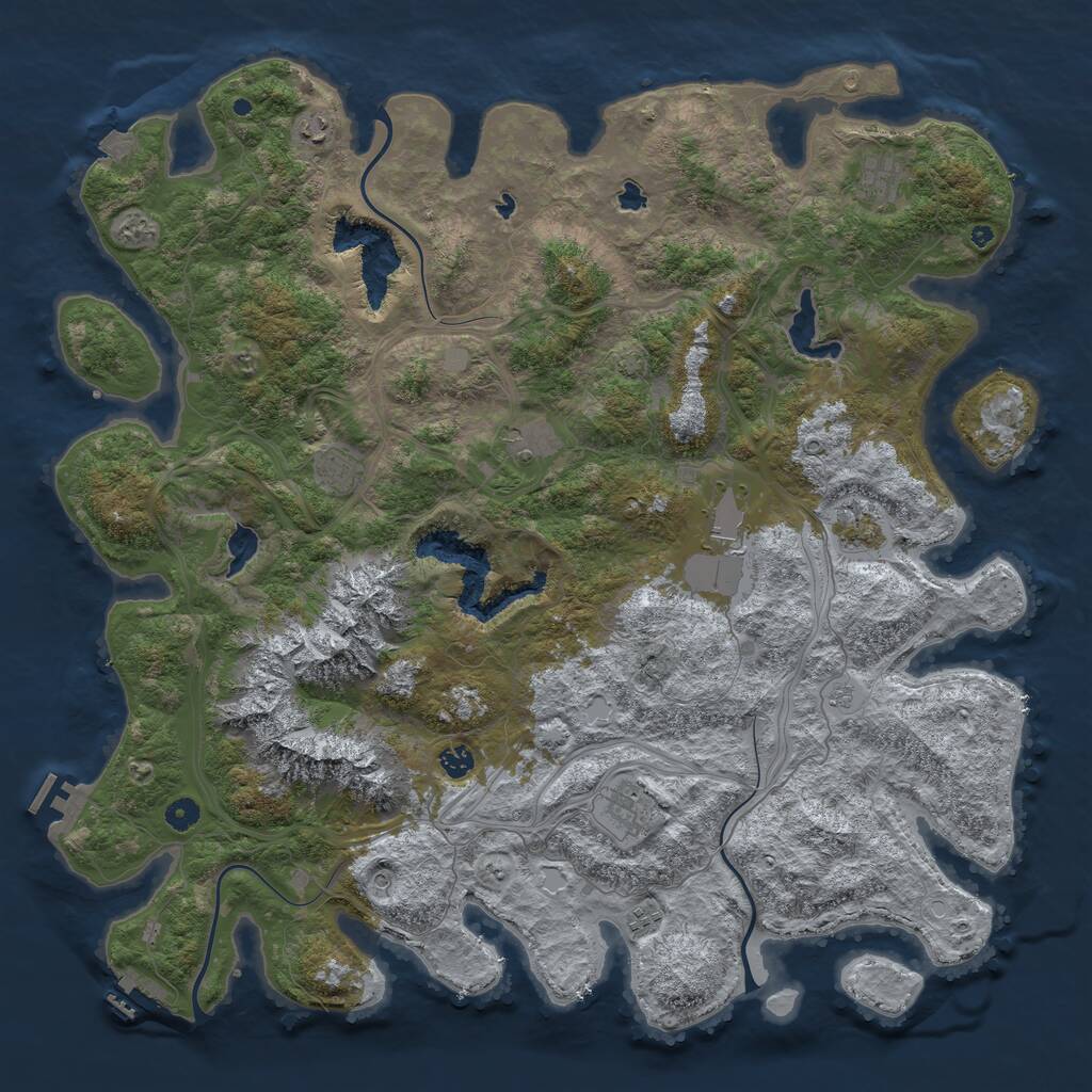 Rust Map: Procedural Map, Size: 5000, Seed: 400720366, 15 Monuments