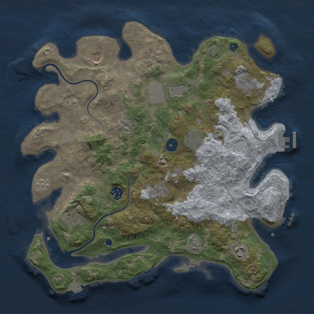 Rust Map: Procedural Map, Size: 3750, Seed: 338985137, 15 Monuments