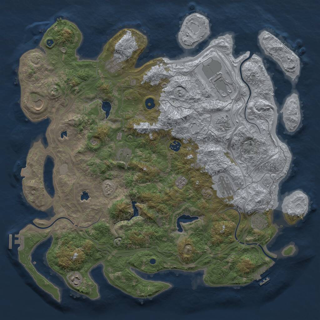 Rust Map: Procedural Map, Size: 4500, Seed: 1806562092, 16 Monuments