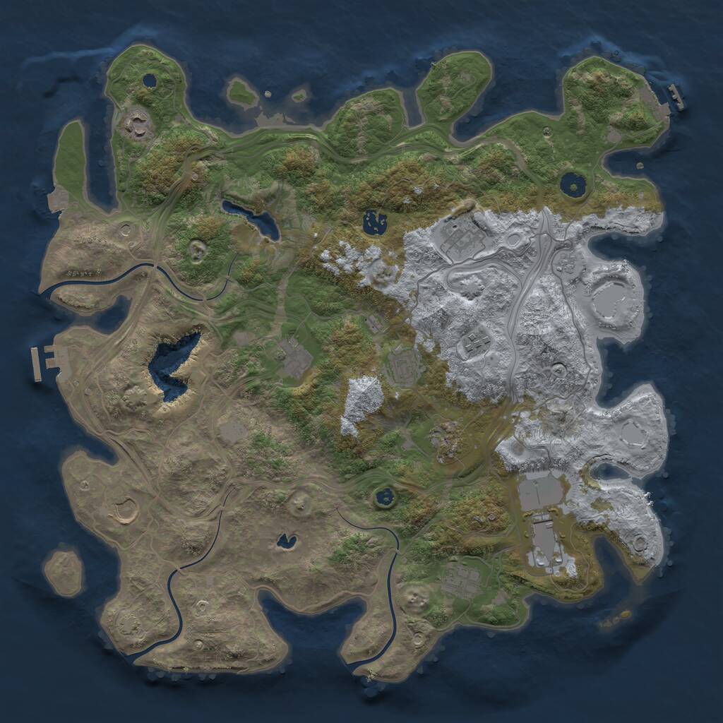 Rust Map: Procedural Map, Size: 4250, Seed: 683442833, 16 Monuments