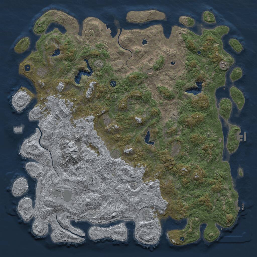 Rust Map: Procedural Map, Size: 6000, Seed: 1584011, 17 Monuments