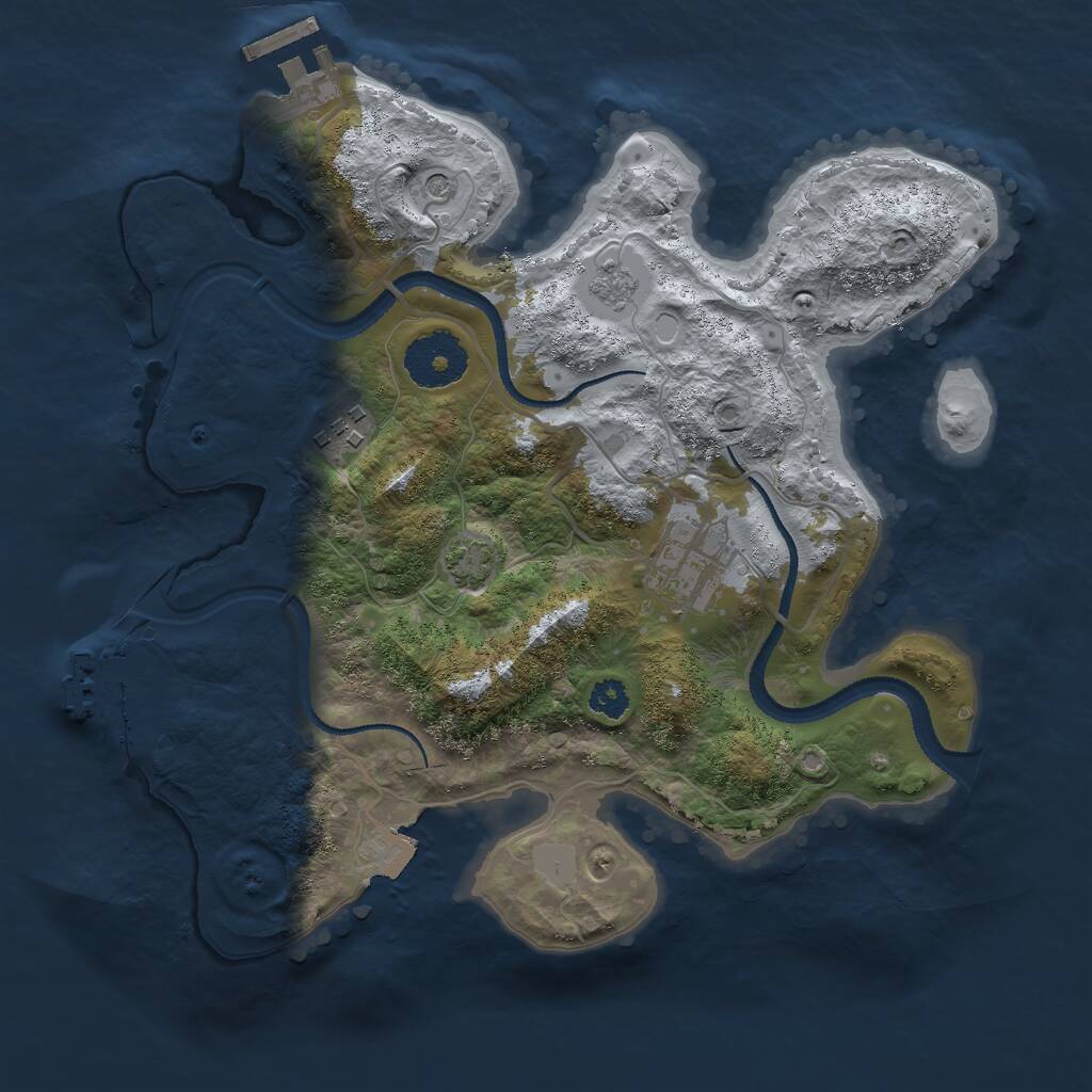 Rust Map: Procedural Map, Size: 2800, Seed: 538732107, 8 Monuments