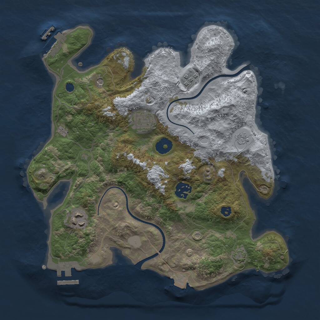 Rust Map: Procedural Map, Size: 3000, Seed: 9040, 10 Monuments