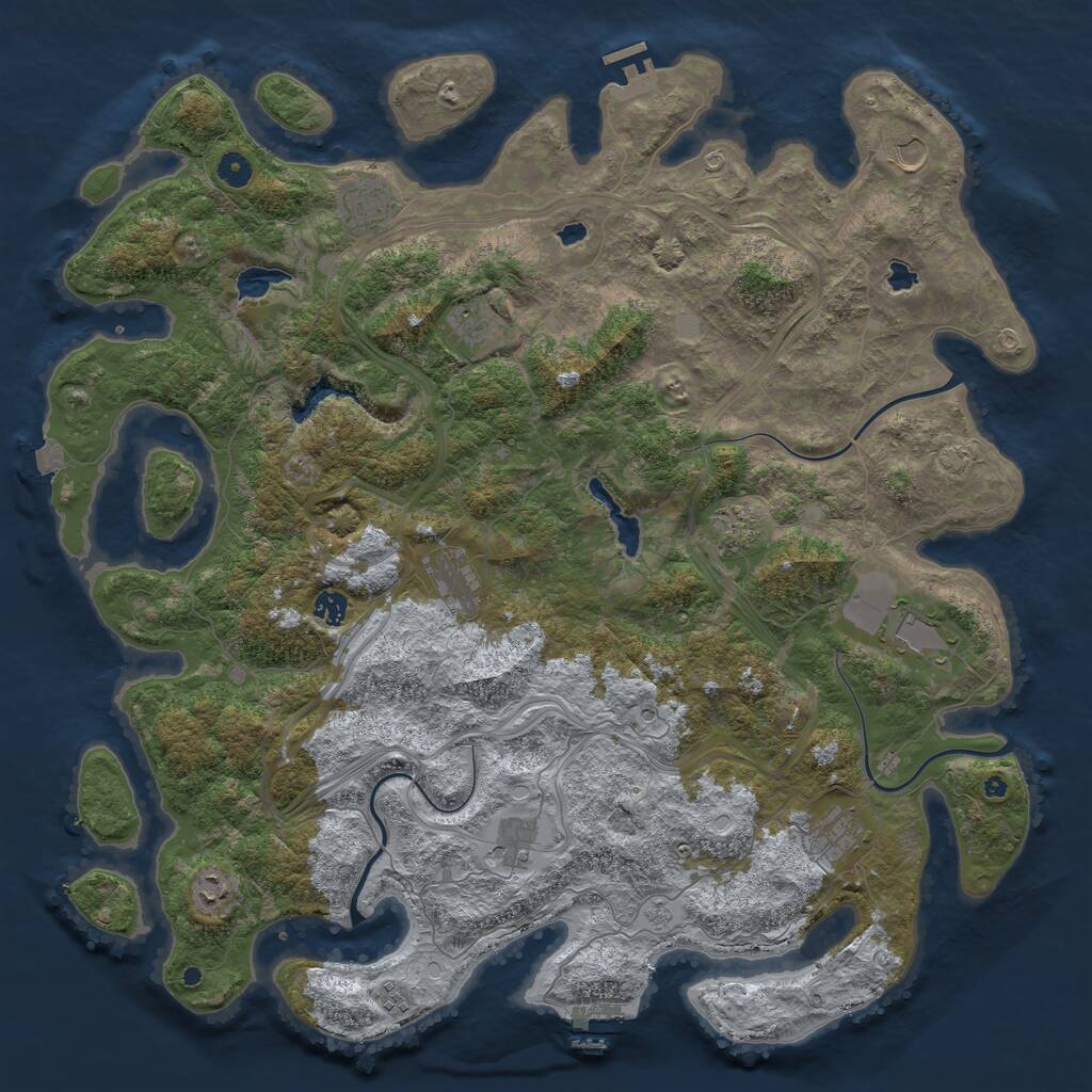 Rust Map: Procedural Map, Size: 4850, Seed: 1637769, 17 Monuments