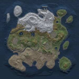 Thumbnail Rust Map: Procedural Map, Size: 3000, Seed: 144383972, 9 Monuments