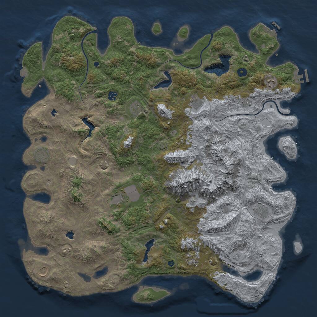 Rust Map: Procedural Map, Size: 5000, Seed: 1172942717, 16 Monuments