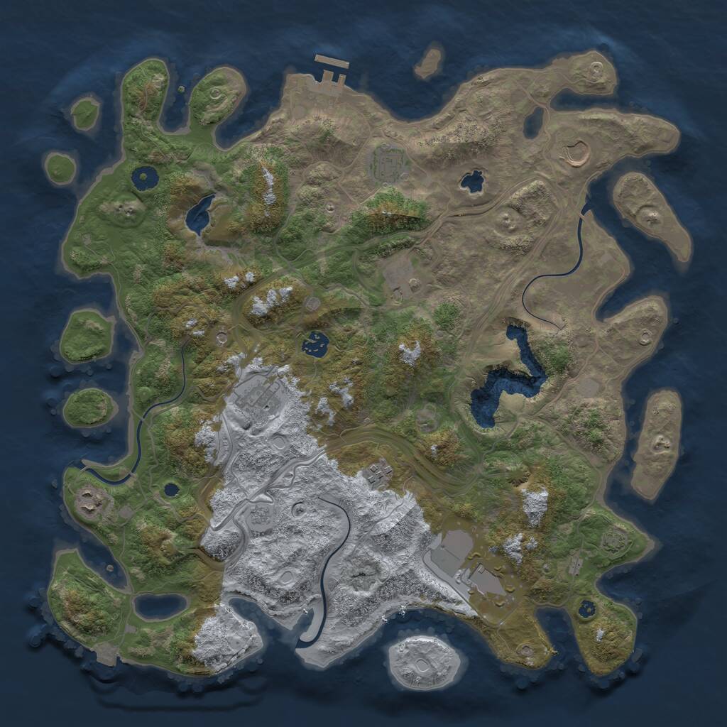 Rust Map: Procedural Map, Size: 4250, Seed: 8311912, 13 Monuments