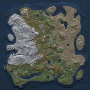 Thumbnail Rust Map: Procedural Map, Size: 4300, Seed: 74116, 16 Monuments