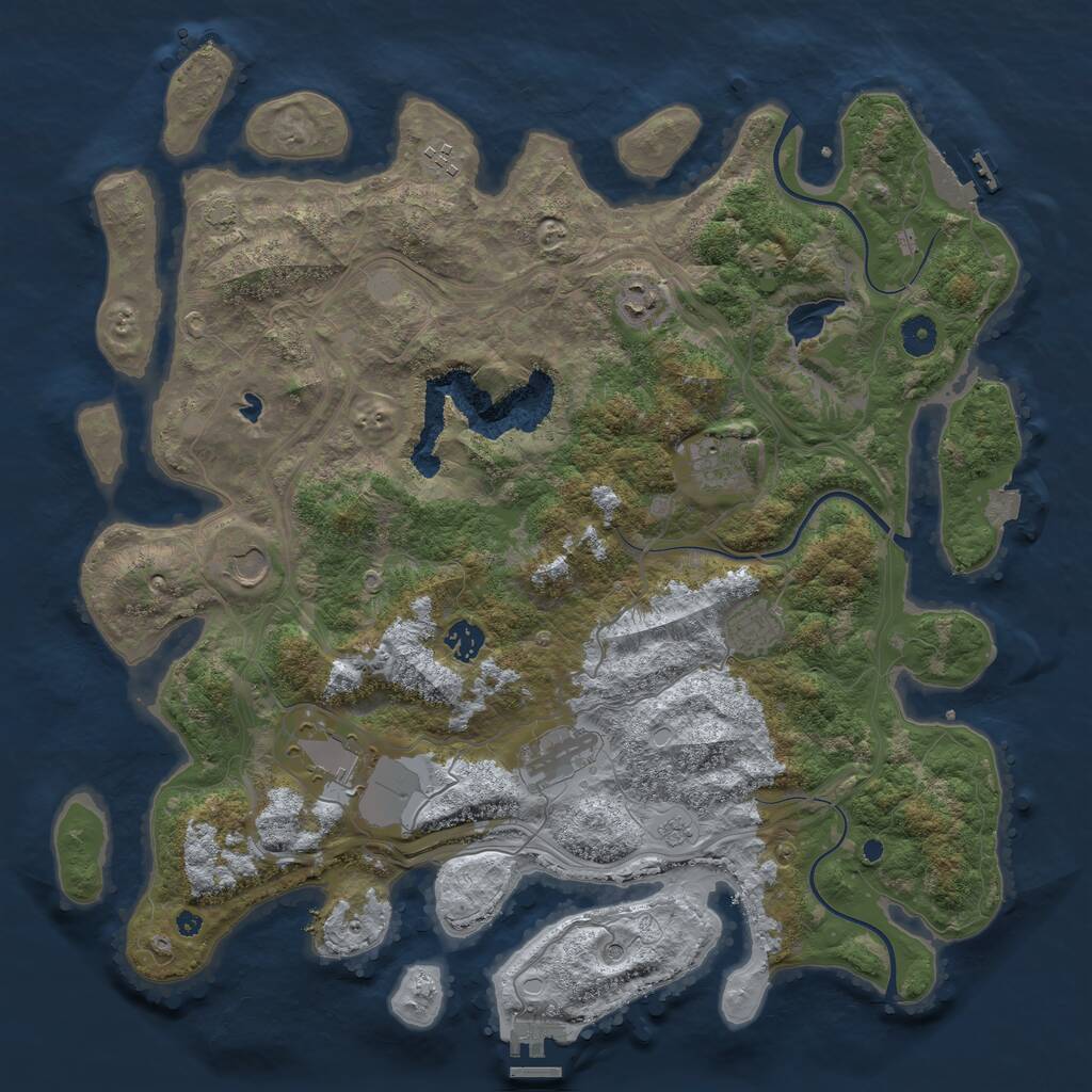Rust Map: Procedural Map, Size: 4250, Seed: 1470375727, 14 Monuments