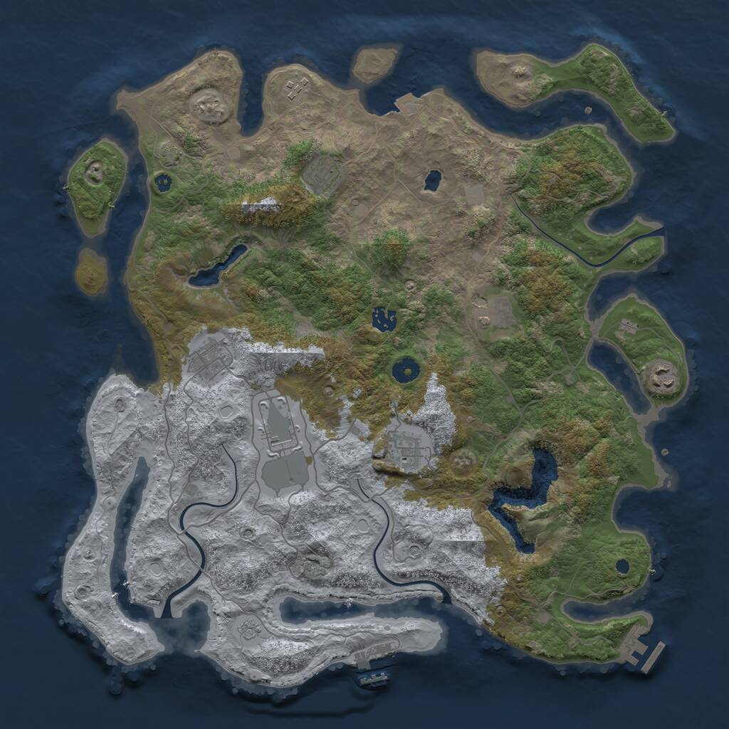 Rust Map: Procedural Map, Size: 4200, Seed: 828436, 14 Monuments