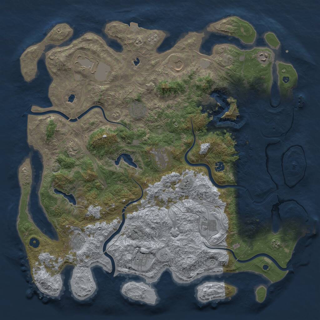 Rust Map: Procedural Map, Size: 4750, Seed: 477076898, 17 Monuments