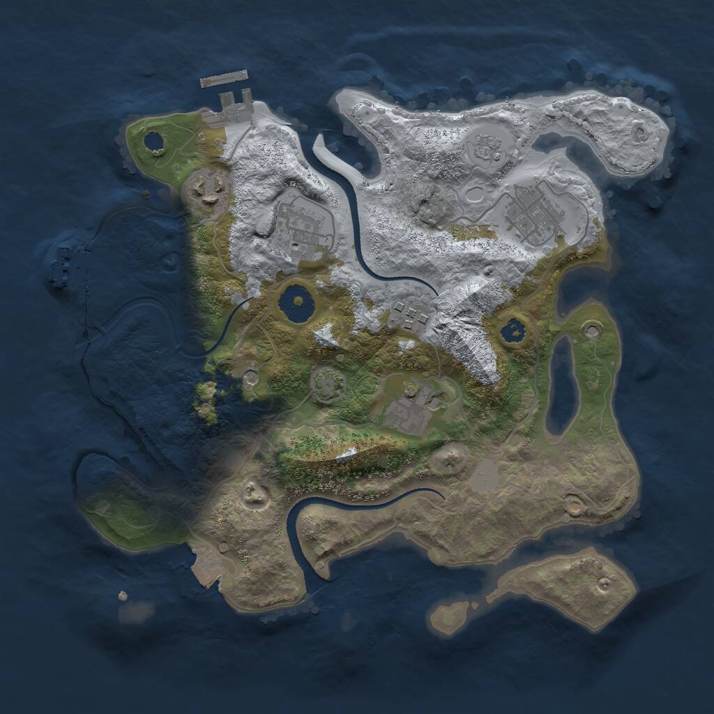Rust Map: Procedural Map, Size: 3000, Seed: 91947, 11 Monuments