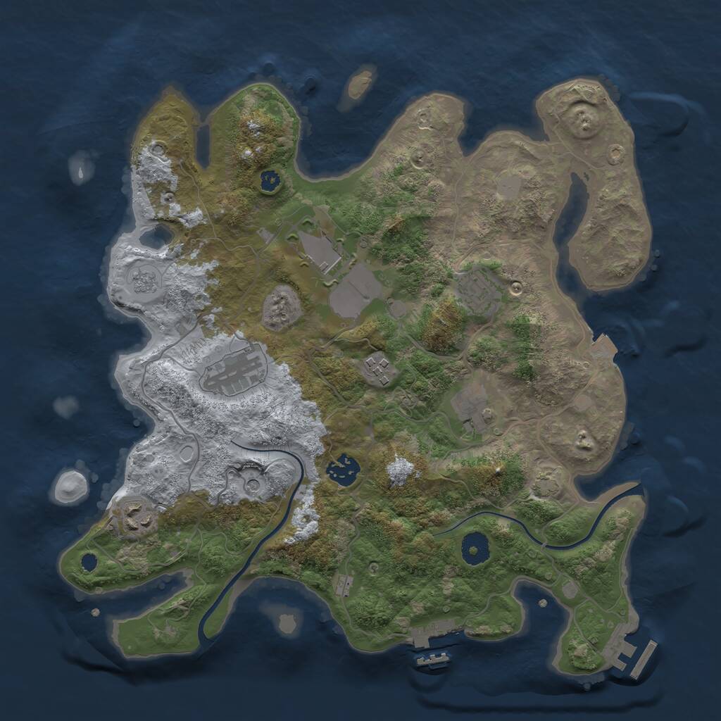 Rust Map: Procedural Map, Size: 3500, Seed: 1762852719, 13 Monuments
