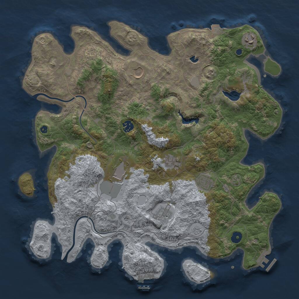 Rust Map: Procedural Map, Size: 4000, Seed: 192490435, 13 Monuments