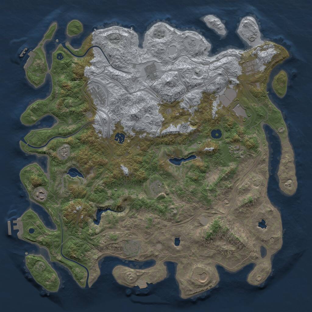 Rust Map: Procedural Map, Size: 4500, Seed: 914131226, 17 Monuments