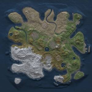 Thumbnail Rust Map: Procedural Map, Size: 3000, Seed: 459051371, 11 Monuments