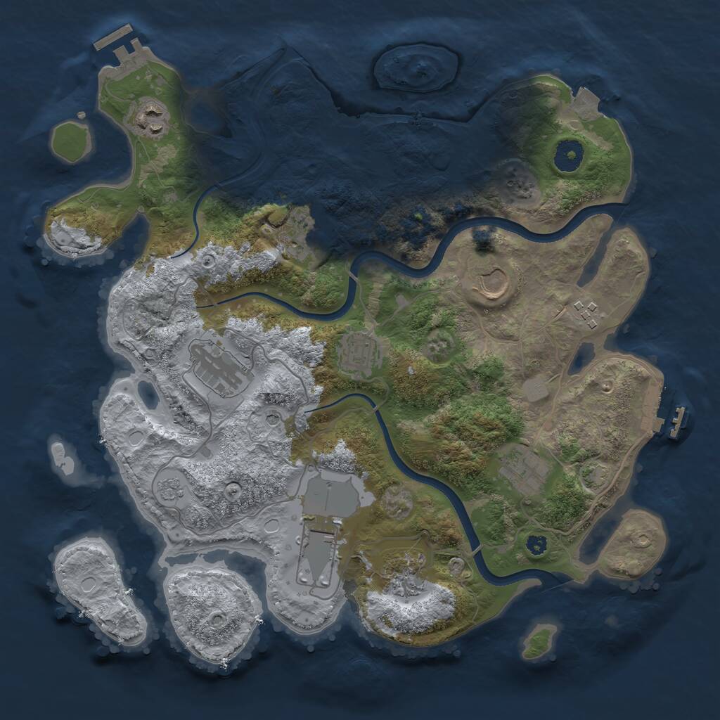 Rust Map: Procedural Map, Size: 3500, Seed: 498614107, 15 Monuments