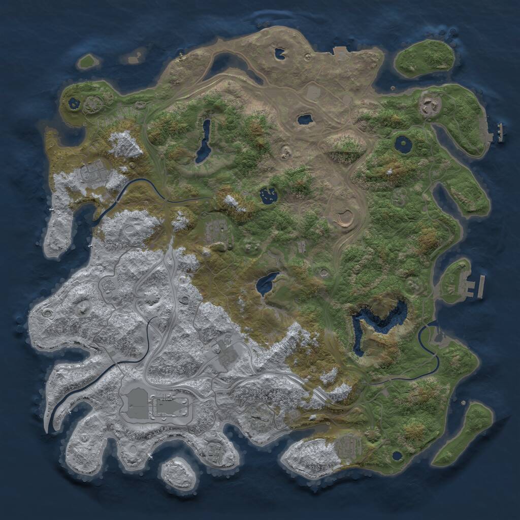 Rust Map: Procedural Map, Size: 4500, Seed: 21529351, 15 Monuments