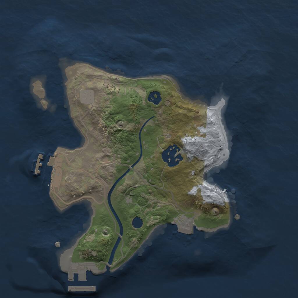 Rust Map: Procedural Map, Size: 2200, Seed: 68754687, 4 Monuments