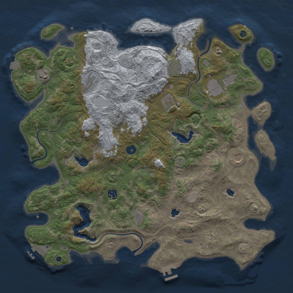Rust Map: Procedural Map, Size: 4500, Seed: 1471696058, 16 Monuments