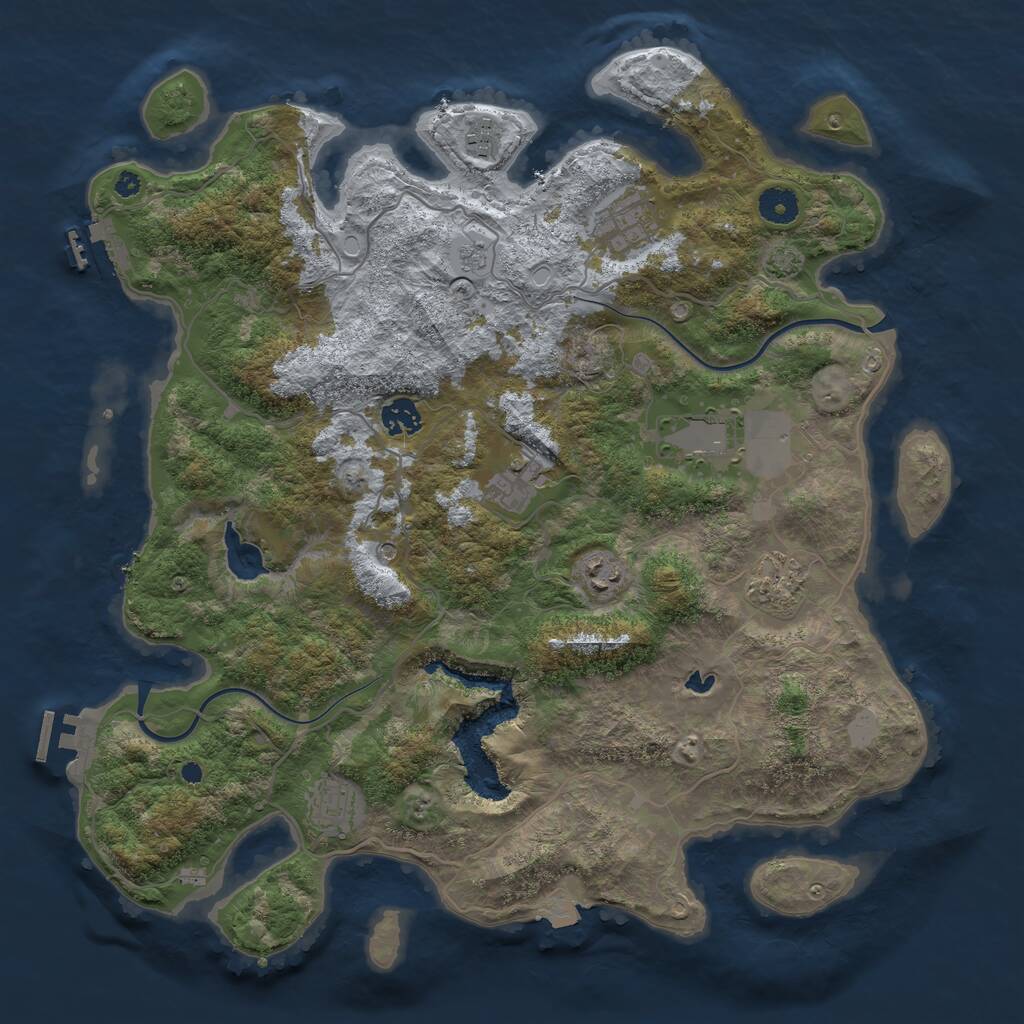 Rust Map: Procedural Map, Size: 4000, Seed: 85648, 14 Monuments