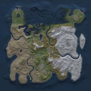 Thumbnail Rust Map: Procedural Map, Size: 4050, Seed: 115182097, 15 Monuments
