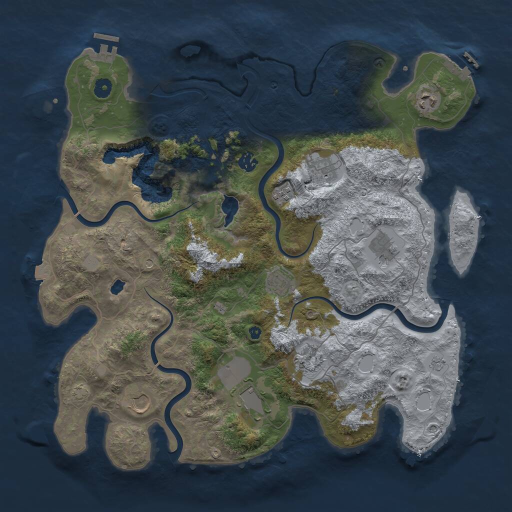 Rust Map: Procedural Map, Size: 4050, Seed: 115182097, 15 Monuments