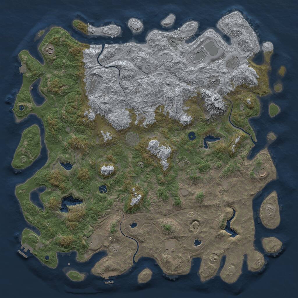 Rust Map: Procedural Map, Size: 5500, Seed: 32970784, 17 Monuments
