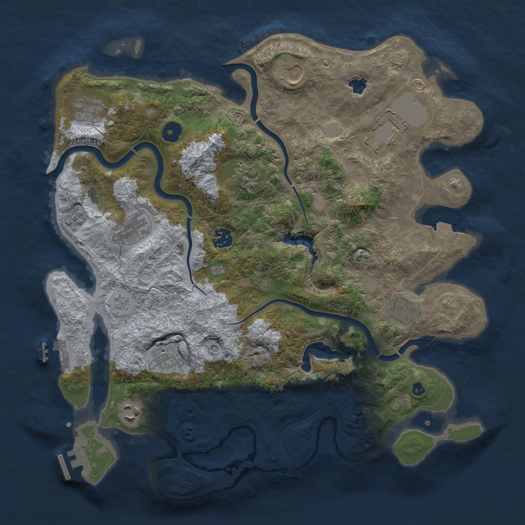 Rust Map: Procedural Map, Size: 4001, Seed: 342461388, 16 Monuments