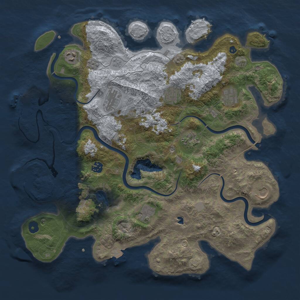 Rust Map: Procedural Map, Size: 4050, Seed: 1482194215, 15 Monuments