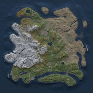 Thumbnail Rust Map: Procedural Map, Size: 3500, Seed: 1195043646, 13 Monuments