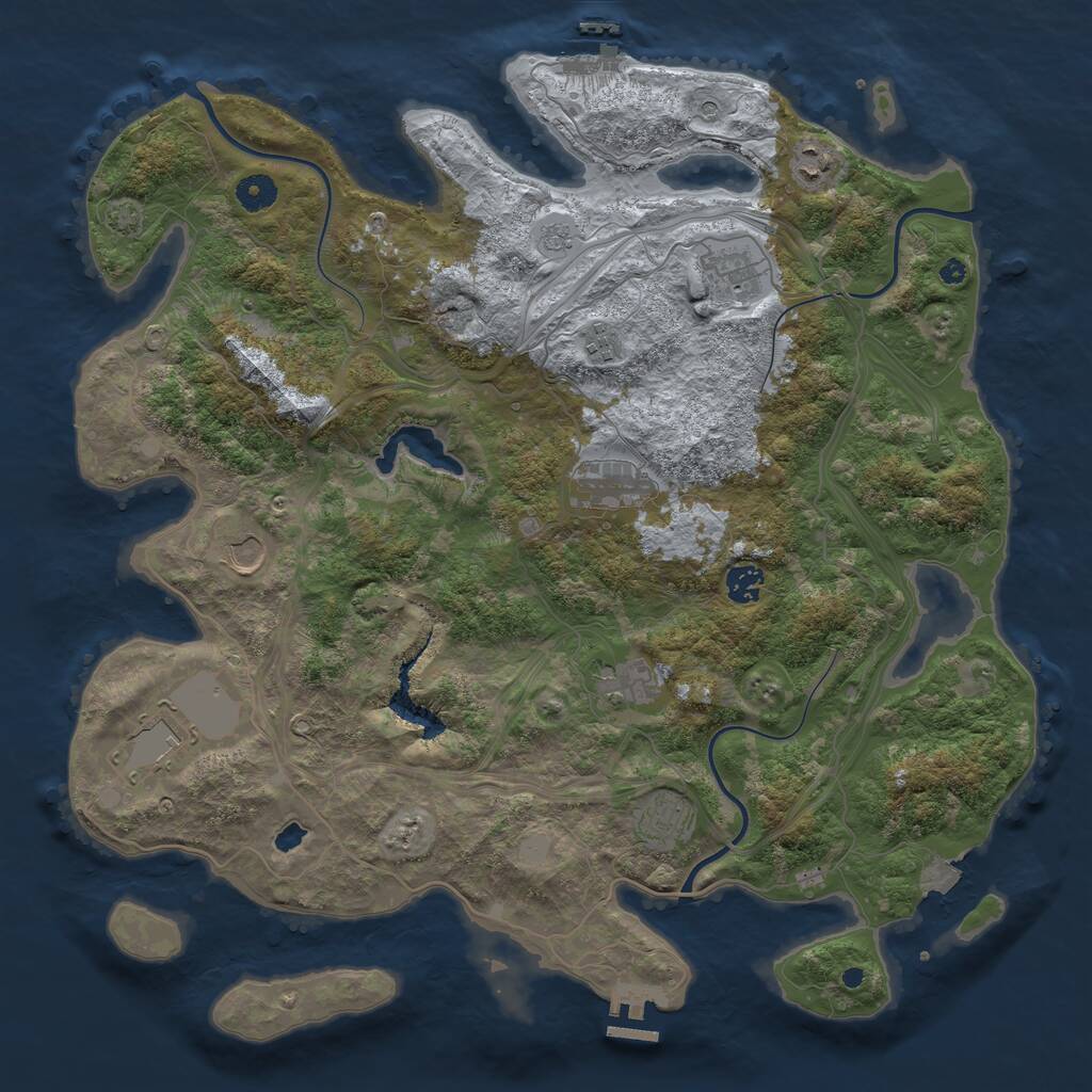 Rust Map: Procedural Map, Size: 4250, Seed: 572844030, 15 Monuments