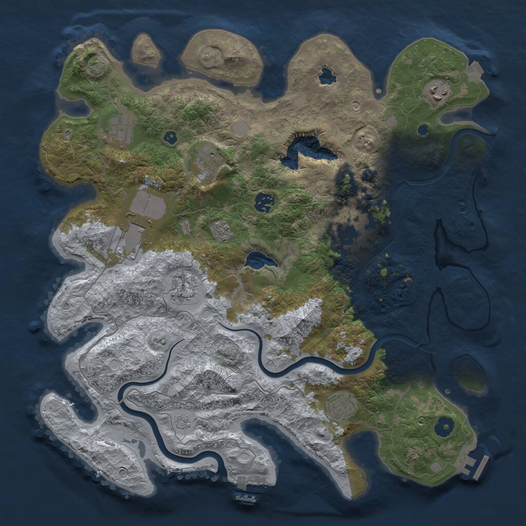 Rust Map: Procedural Map, Size: 4000, Seed: 43473578, 15 Monuments