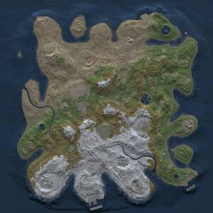 Thumbnail Rust Map: Procedural Map, Size: 3500, Seed: 751997, 14 Monuments