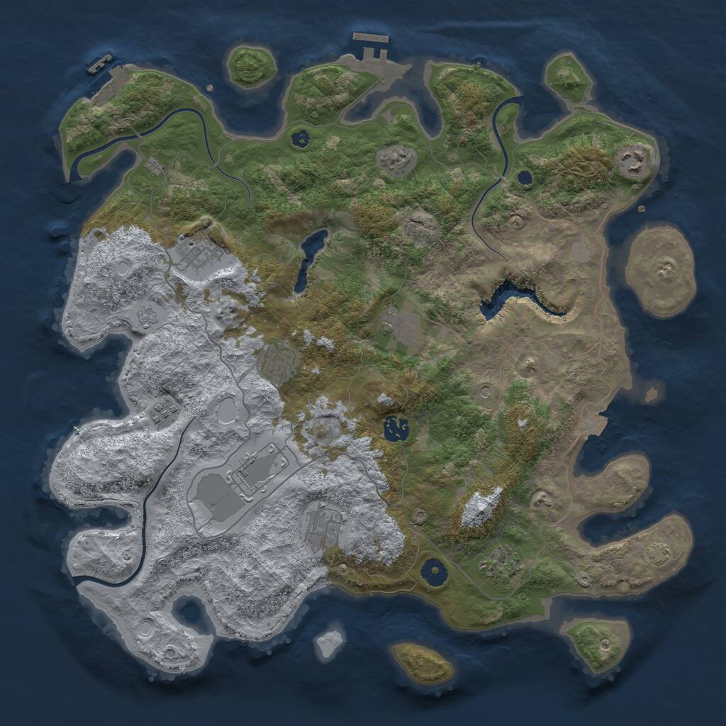Rust Map: Procedural Map, Size: 4096, Seed: 2115543413, 15 Monuments